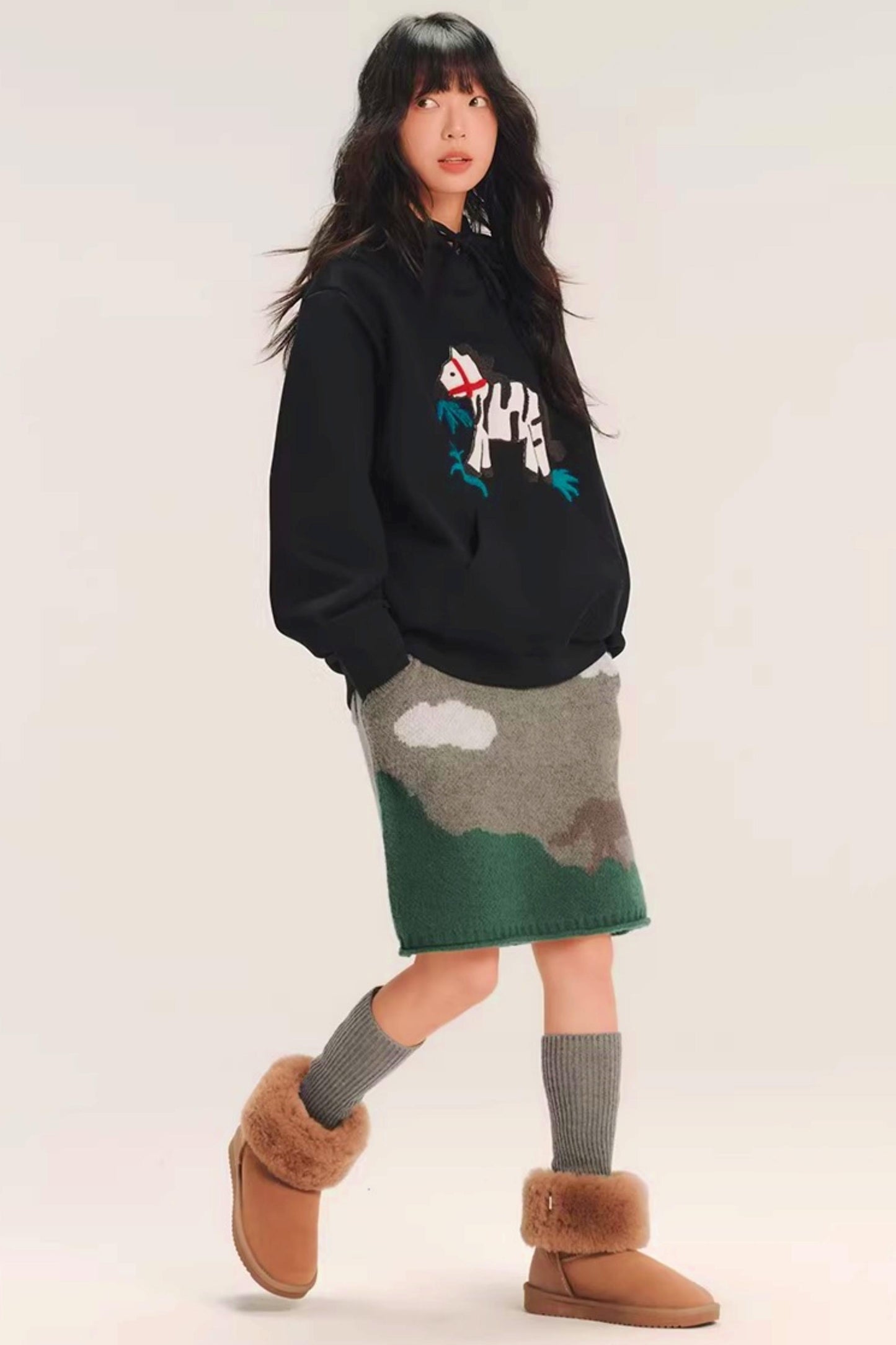 Color-Block Embroidered Hoodie