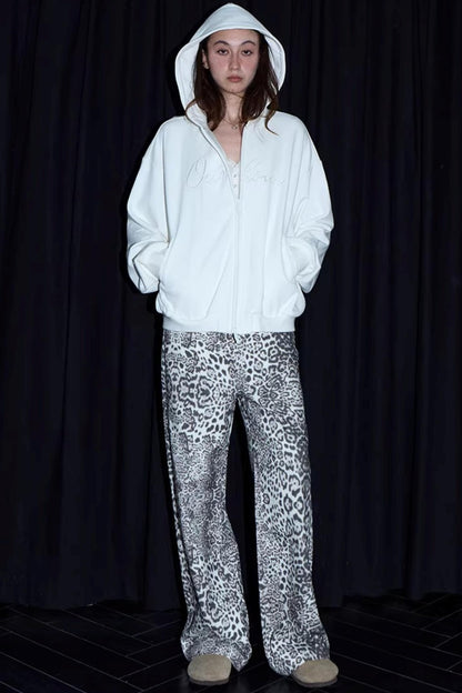 White Embroidered Hooded Jacket