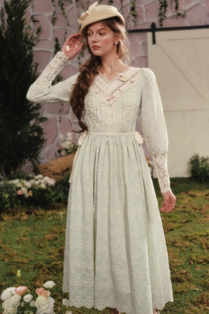Lace Splicing Pastoral Dress