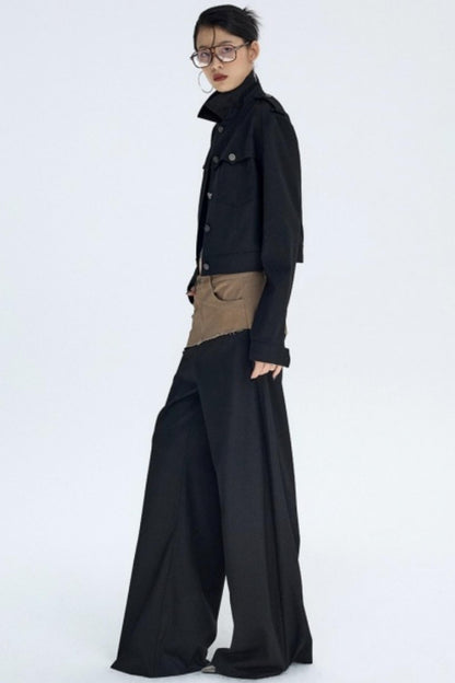 Black Fleece-Lined Workwear Jacket