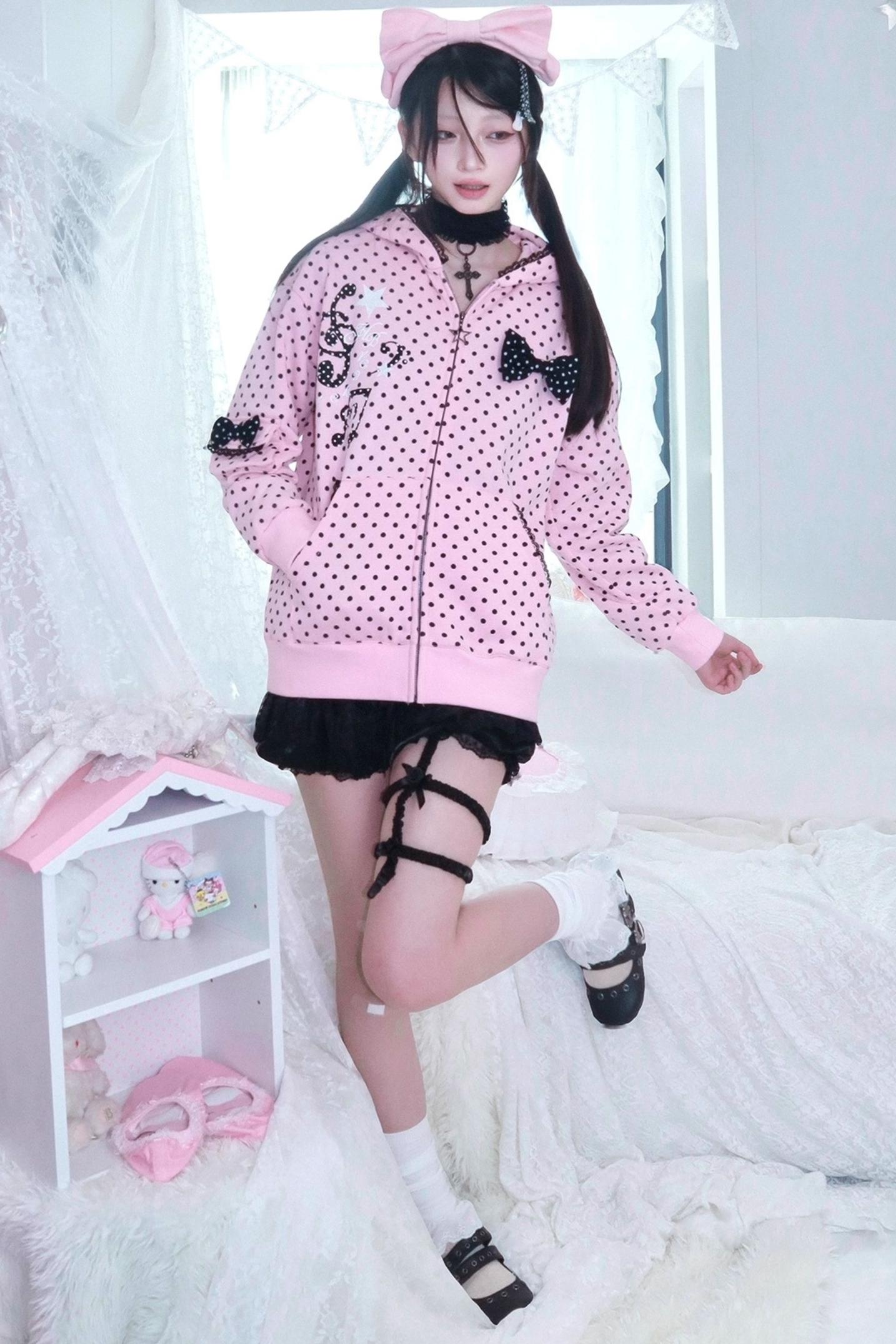 Velvet Polka Dot Sweatshirt