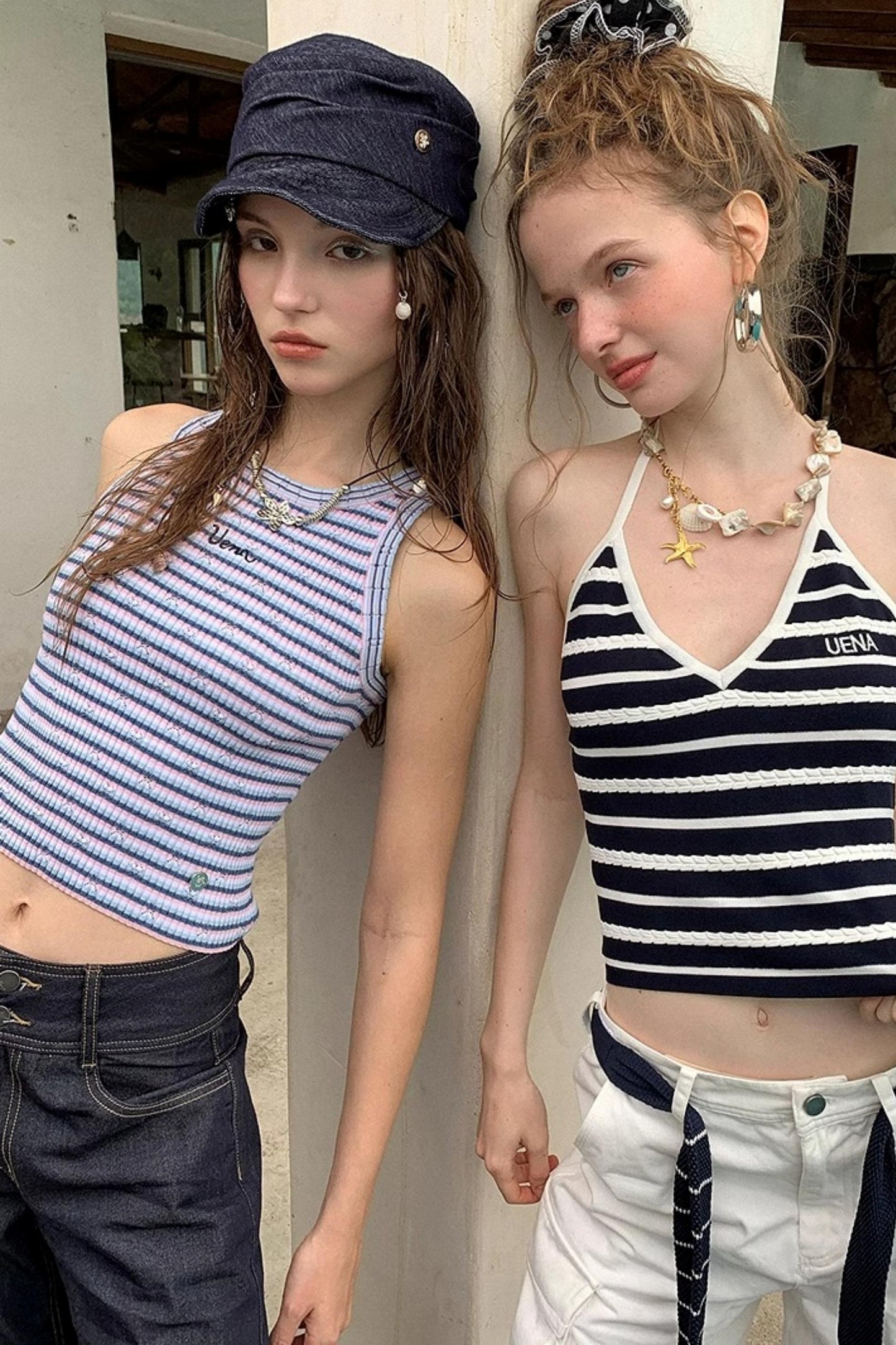 Uena Striped Suspender Set