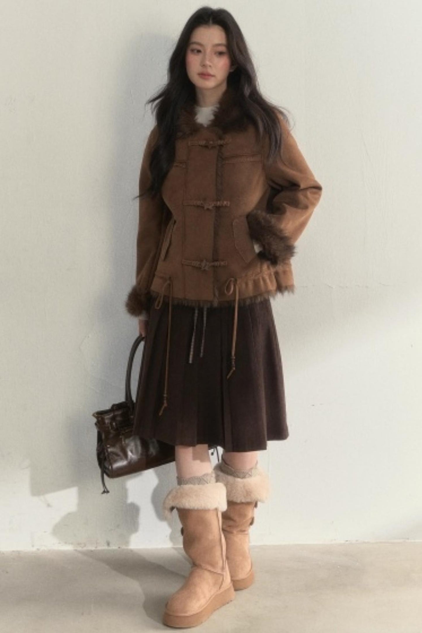 Retro Brown Suede Embroidered Jacket