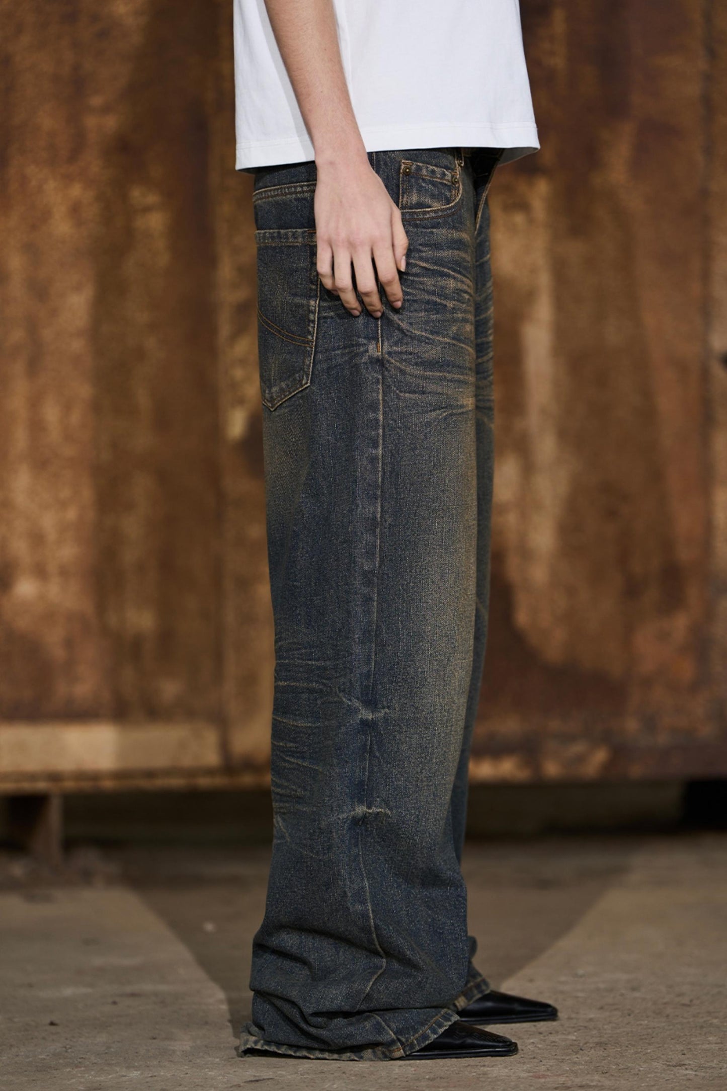 Yellow Distressed Jeans