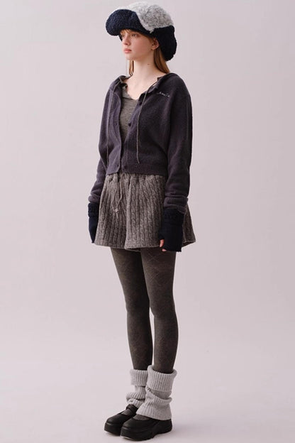 Knitted Twist Pattern Skirt Pants