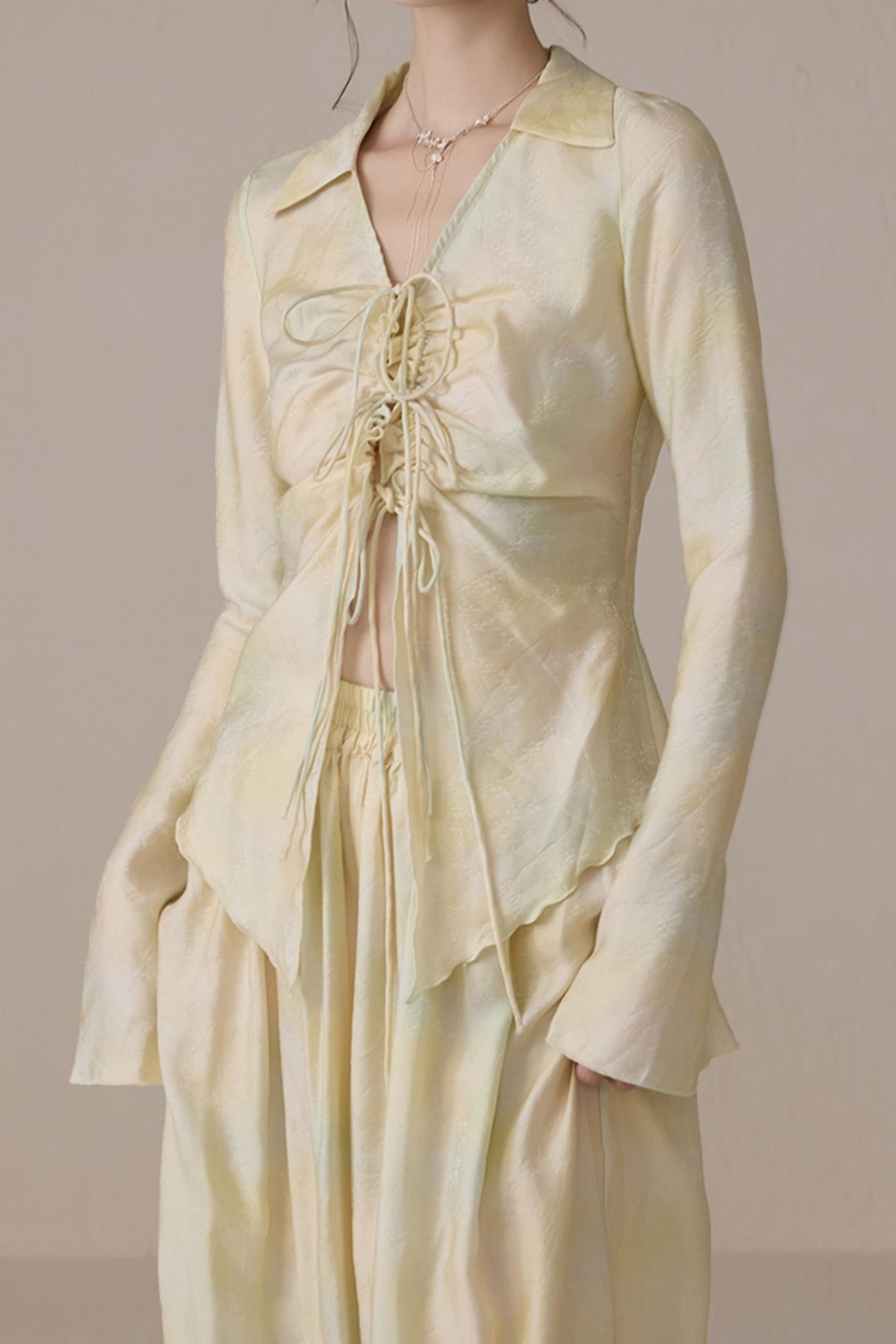 Romantic Silk Tie Cardigan