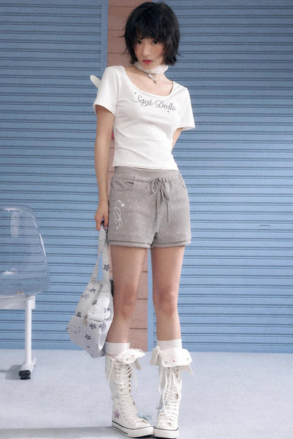 Playful Polka Dot Peplum Shorts