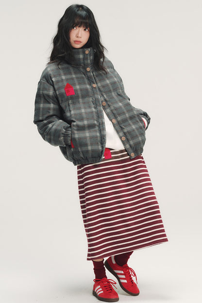 Colorful Embroidery Plaid Jacket