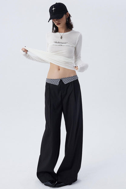 Schmales, bedrucktes Baselayer-Top mit Schleife