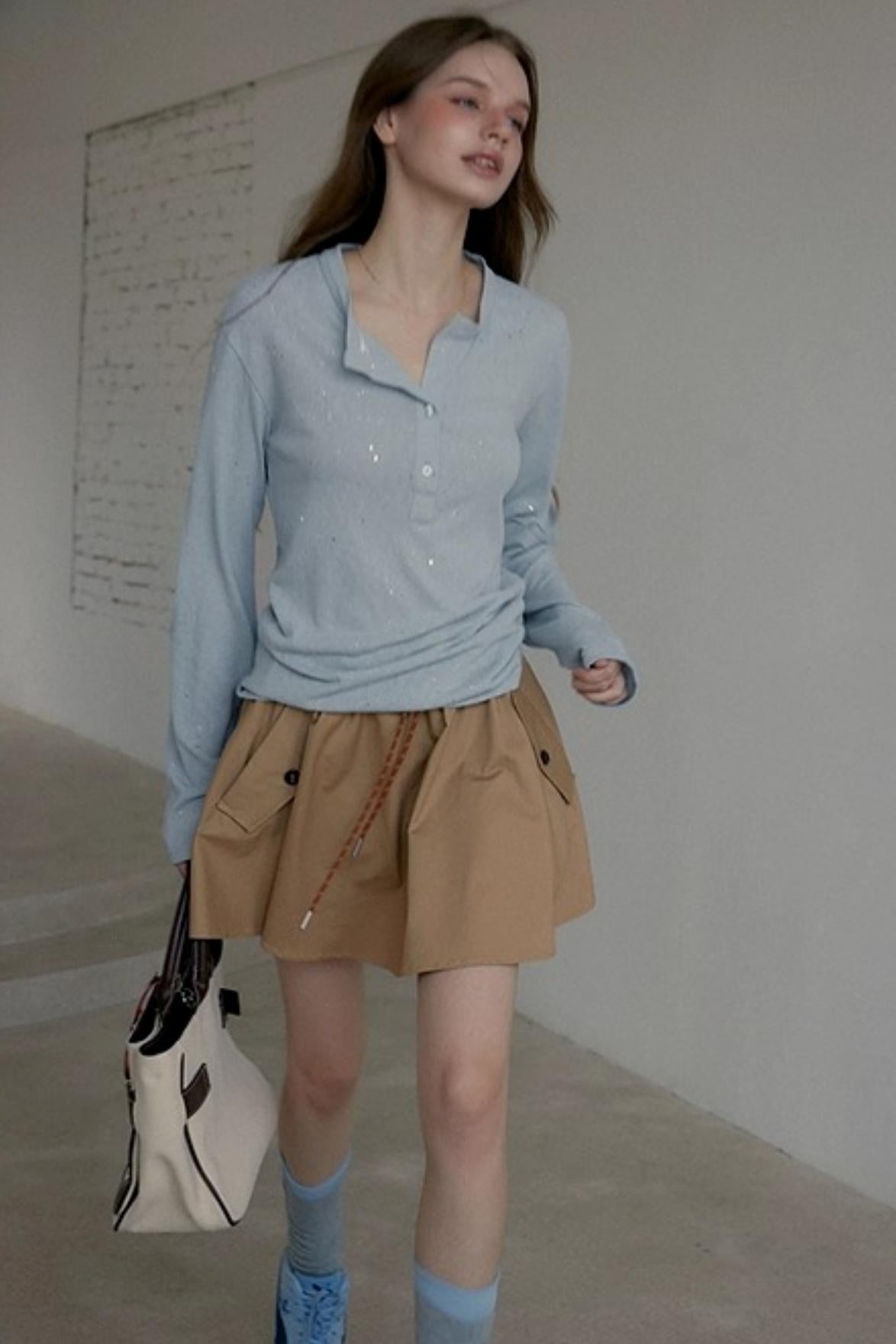 Drawstring A-line Aargo Skirt