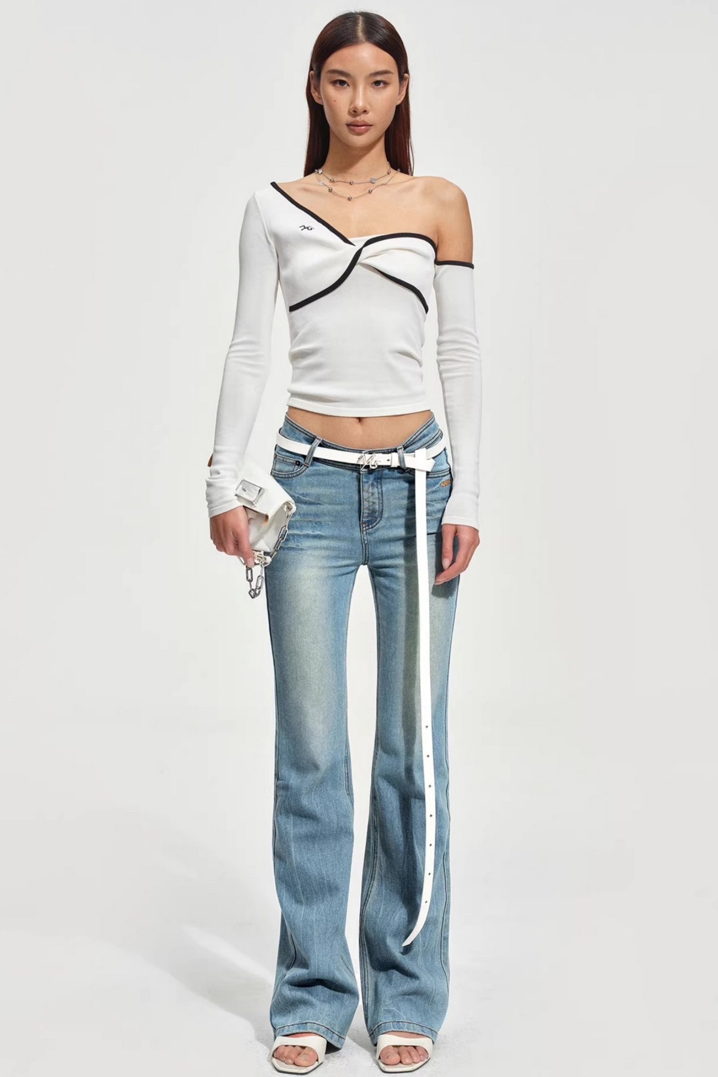 Sculpted Off-Shoulder Knit Top