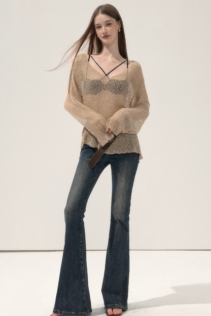 Knitted Mesh Blouse