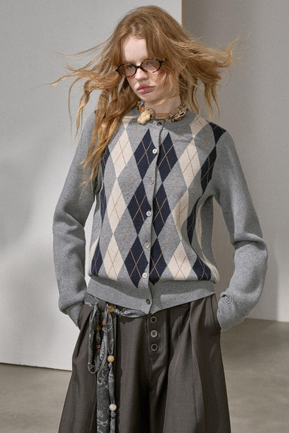 Retro Color-Blocked Knitted Top