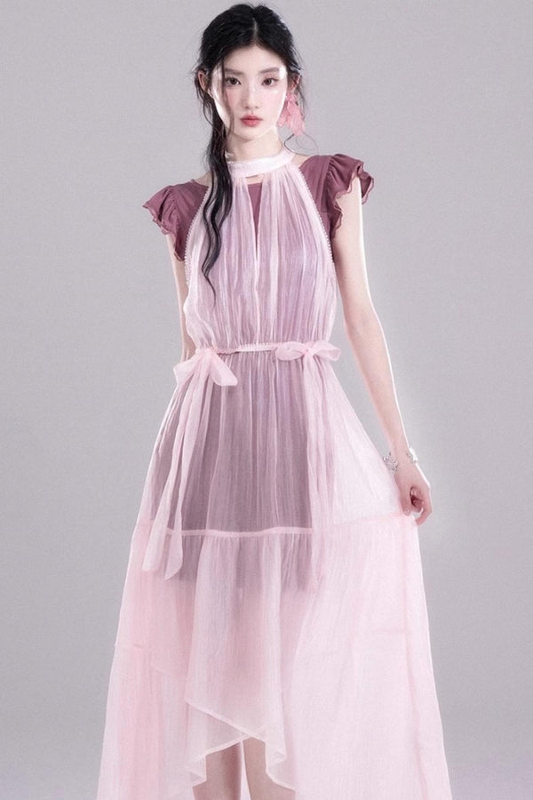 Plum Elegance Two-Piece Dress Set