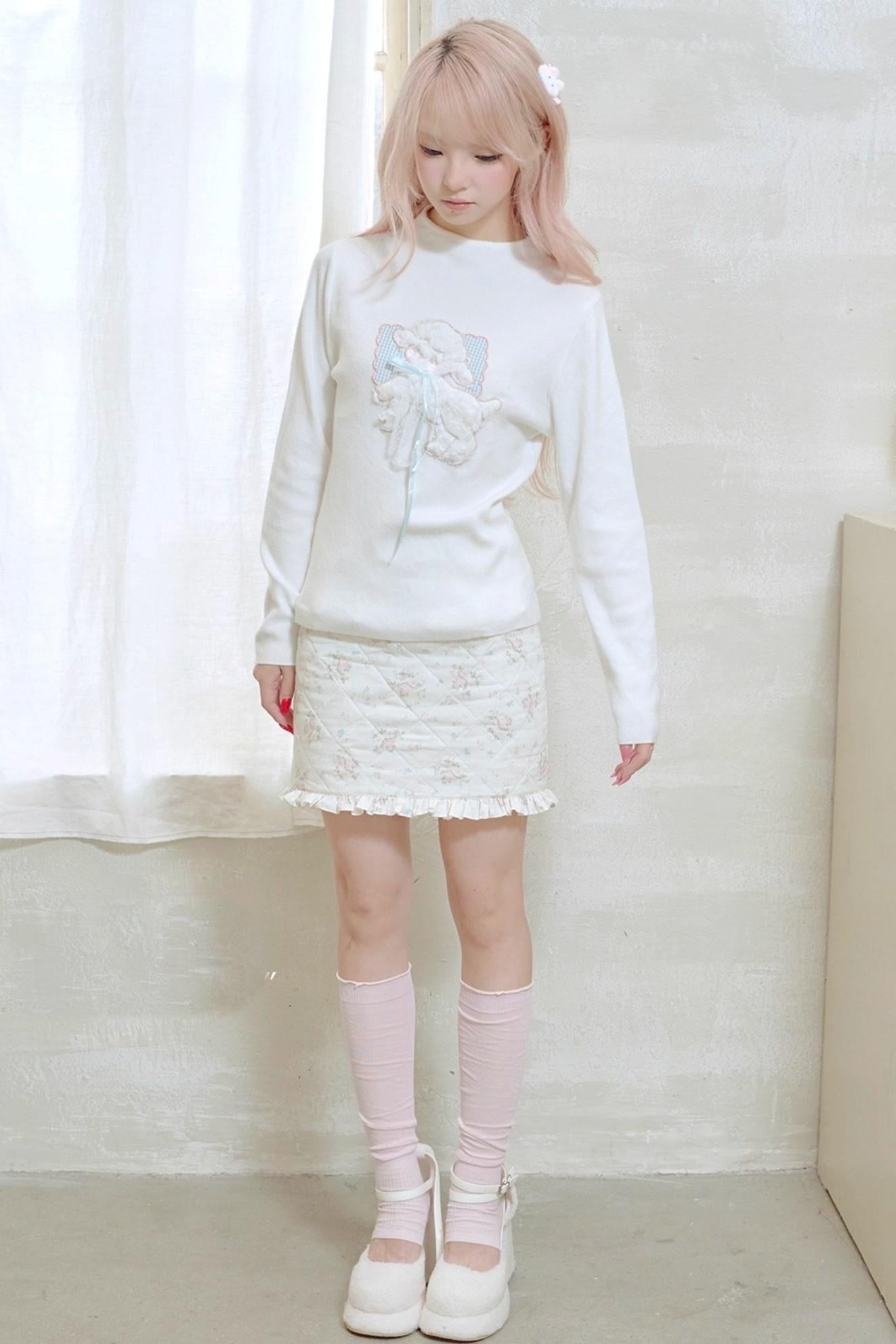 Lamb Bow Embroidered Sweater