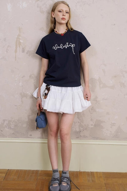 Silk Embroidered Tee