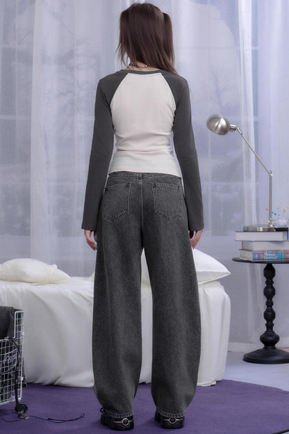 Washed Purple Plaid Star Jeans