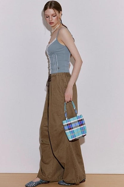 Drawstring Straight Leg Casual Pants