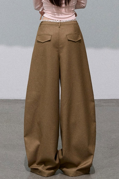 Embroidered Lace Casual Scimitar Wide-Leg Pants