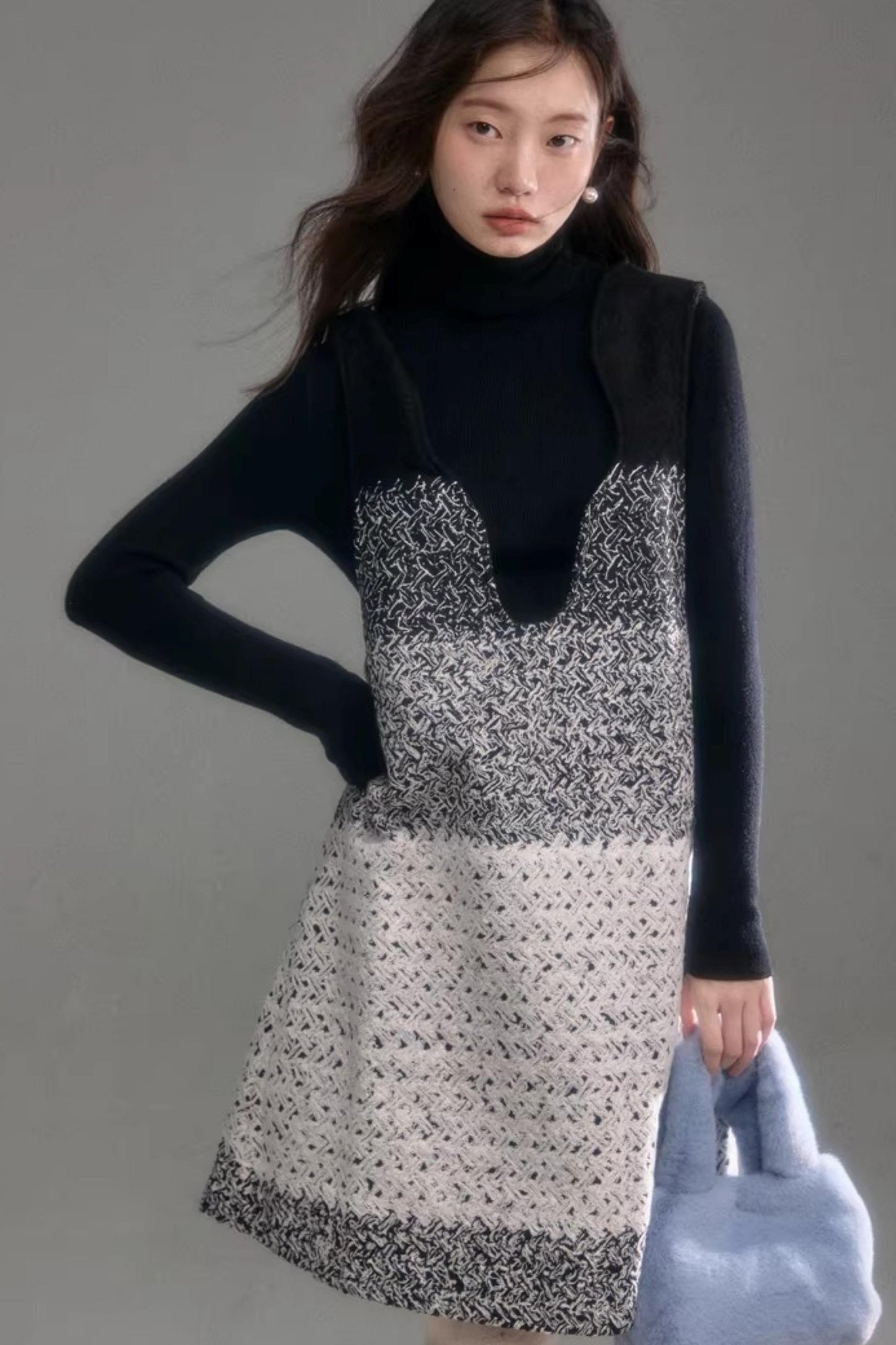 Layered Gradient Woolen Dress