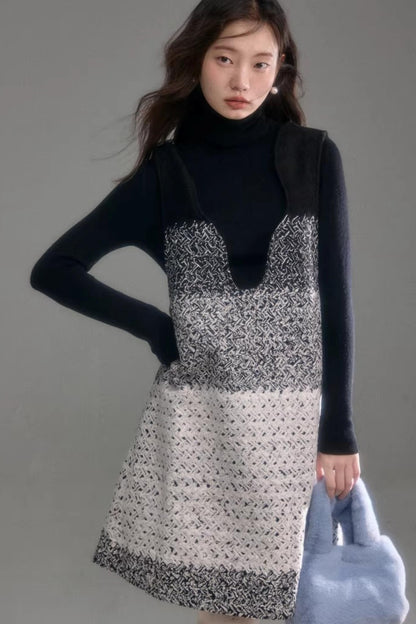Layered Gradient Woolen Dress