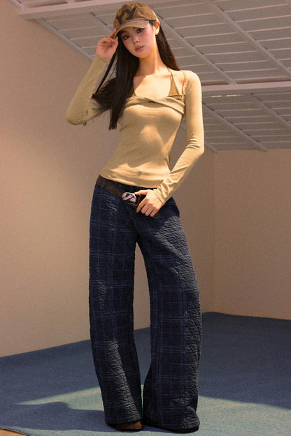 Color-Block Halter Knit Sweater