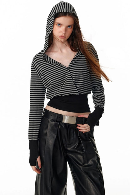 Slim Wool Striped Long Sleeve T-Shirt