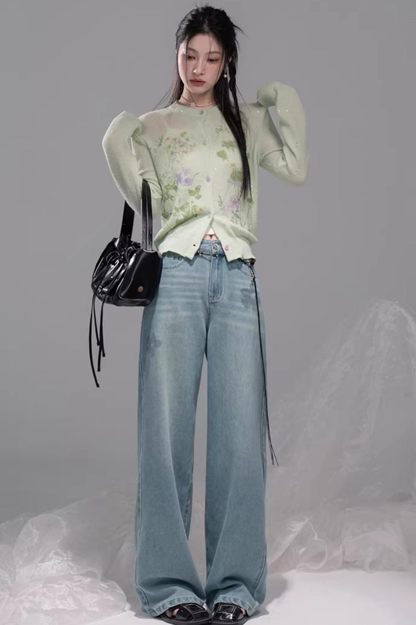 Meersalzblaue Lyocell-Jeans