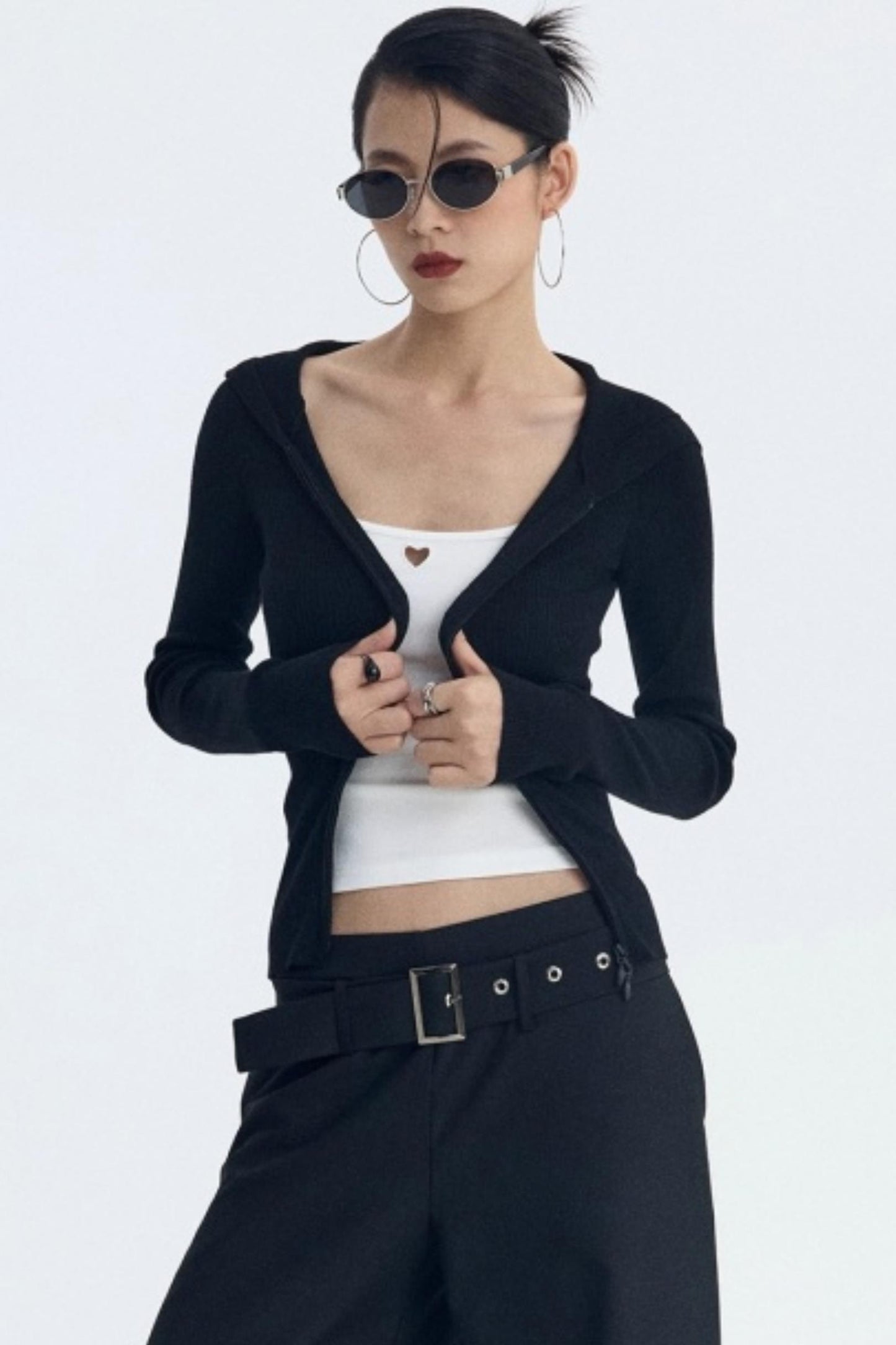 Wool Blend Hooded Cardigan