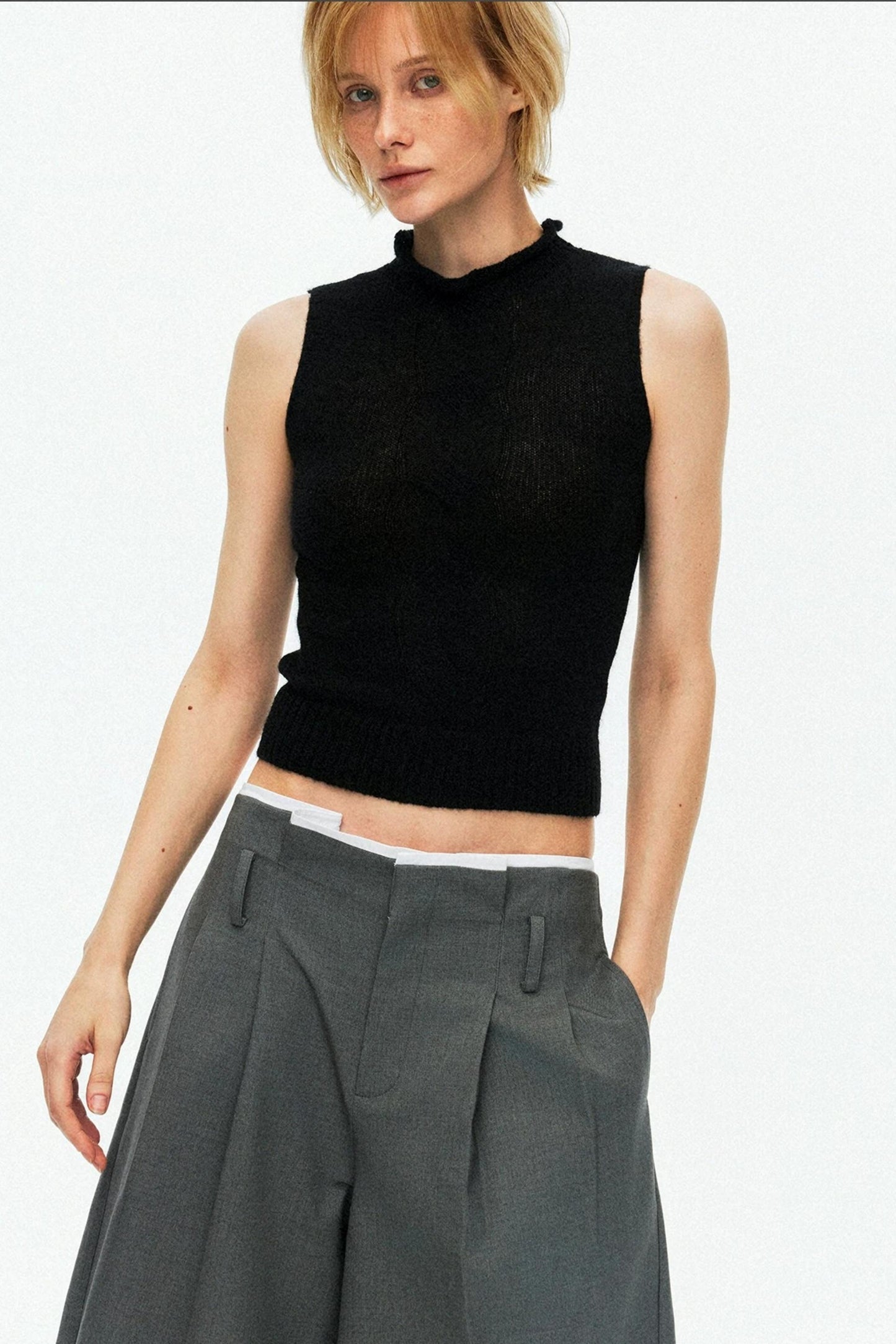 Tencel Wool Pleated Pants