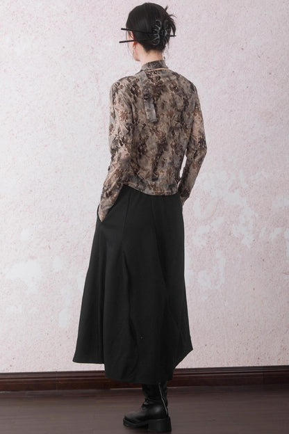 Smoke Brown Floral T-Shirt