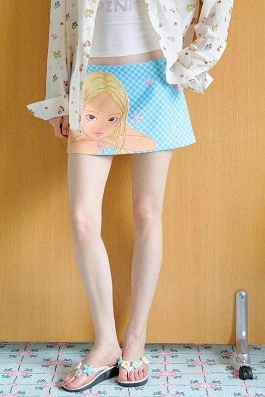 Summer Plaid Print Skirt