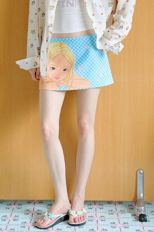 Summer Plaid Print Skirt