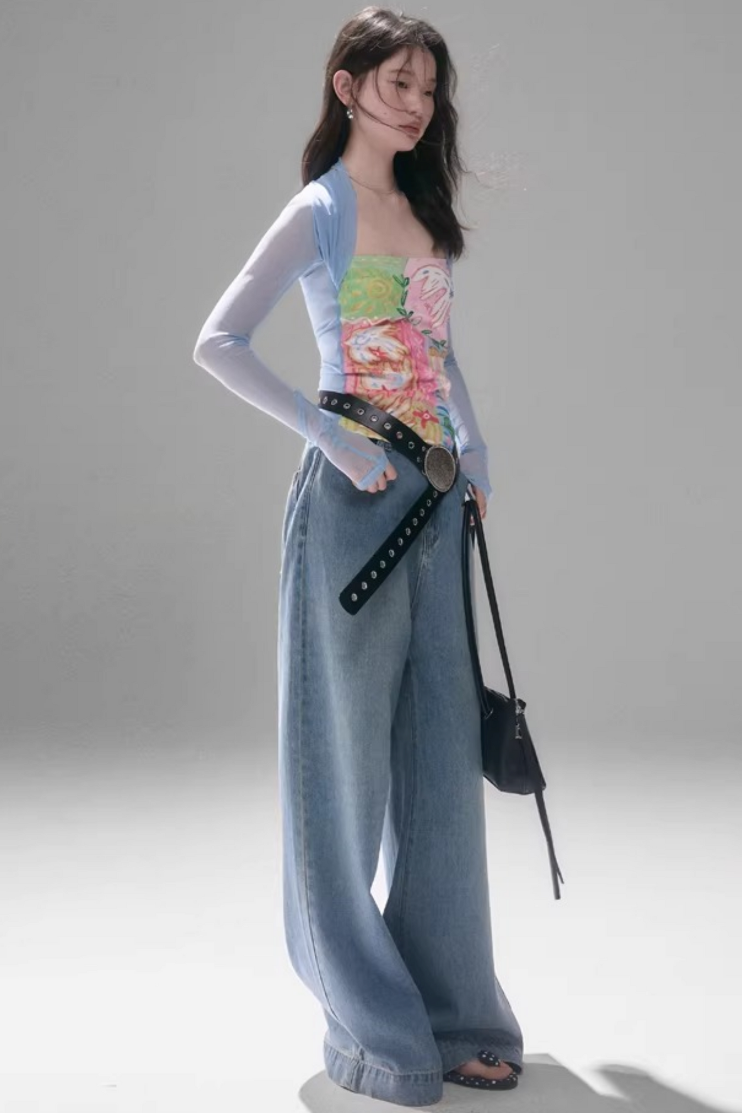 Mesh Splicing Hand-Painted Vest Top