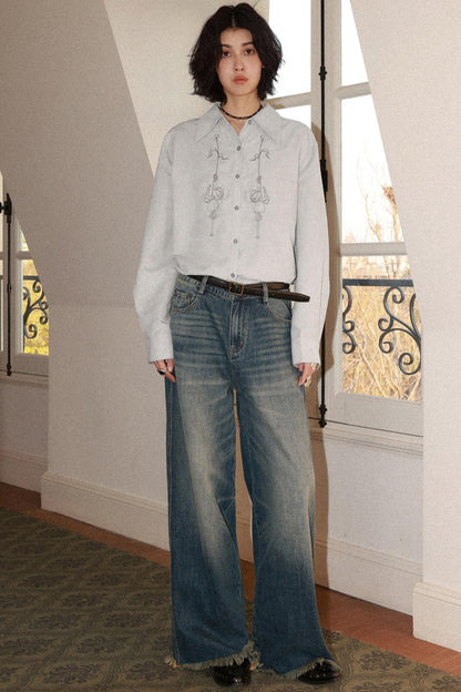 Vintage Whiskered Denim Pants