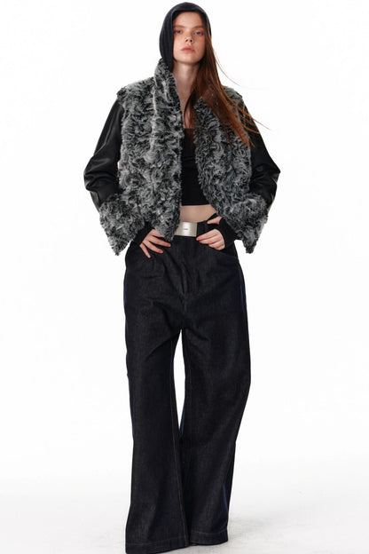 Vintage Wide Leg Denim Trousers