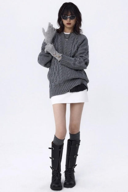 Vintage Paris Gray Knit Scarf