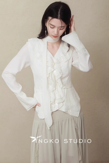 Irregular Hemp Patchwork Skirt