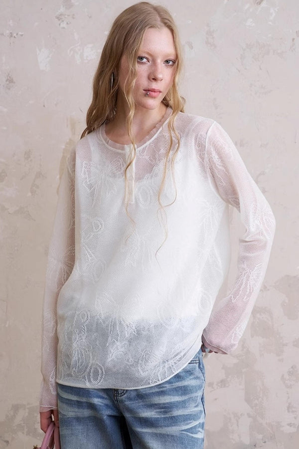 Summer White Knit Top