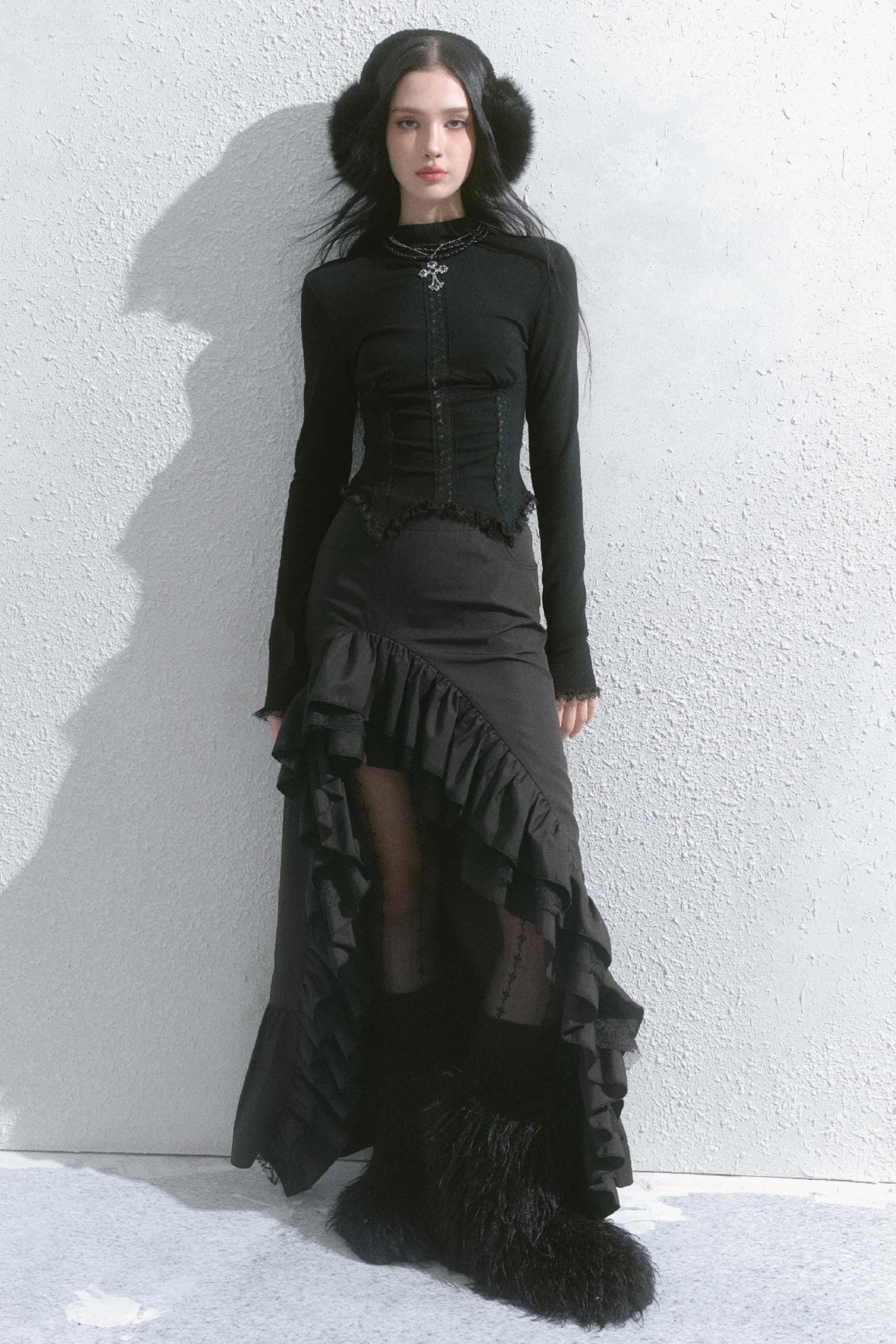 High-Waisted Slimming Long Skirt