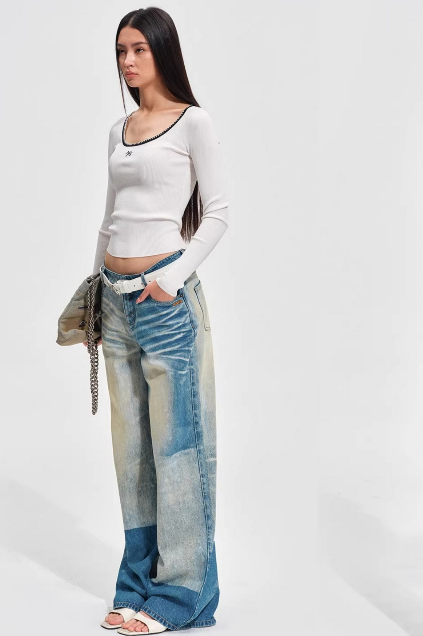 Color-Block Slim-Fit Knit Sweater