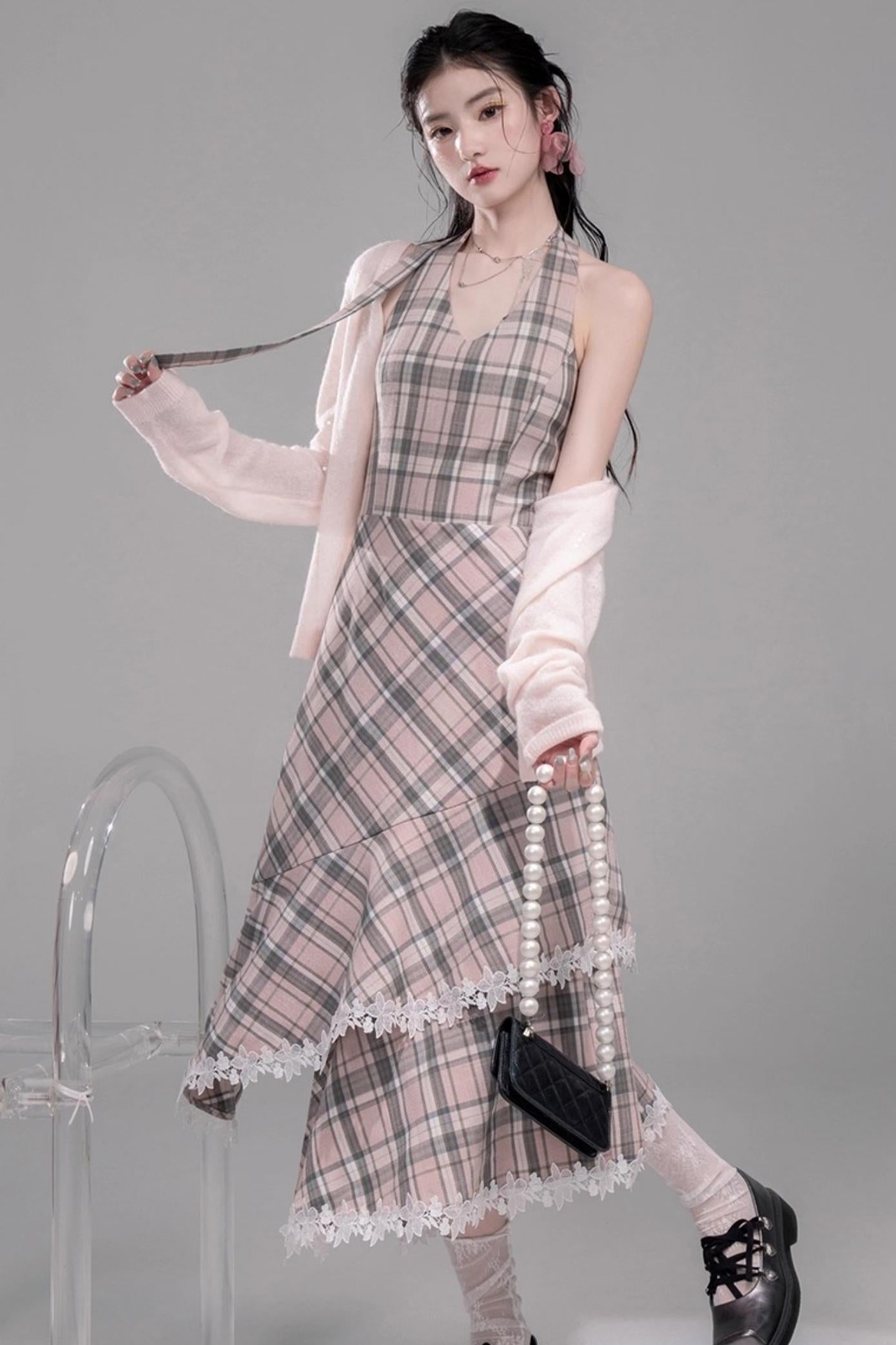 Gentle Cherry Pink Bias Skirt Dress