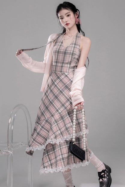 Gentle Cherry Pink Bias Skirt Dress