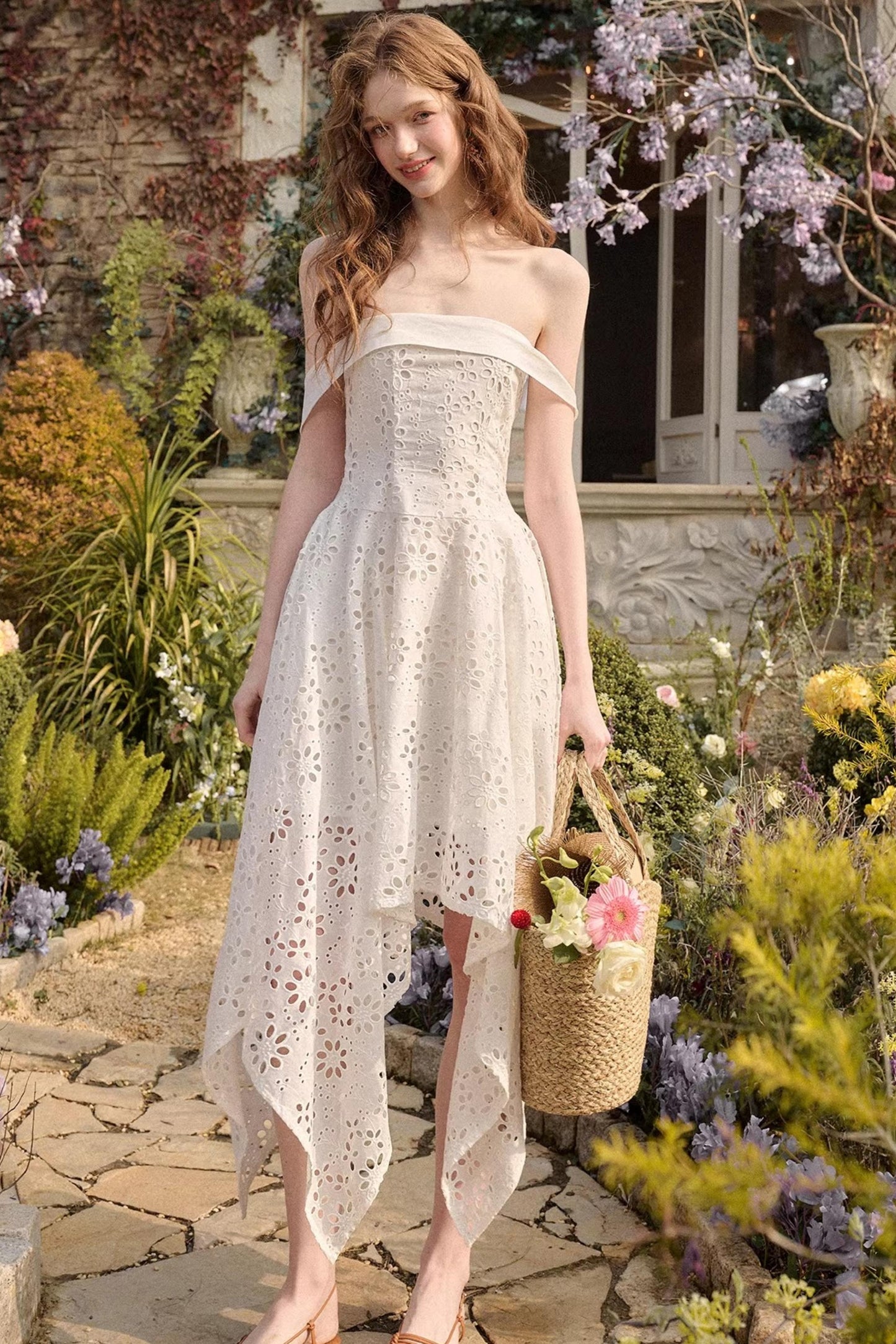 Milky Way Asymmetrical White Dress