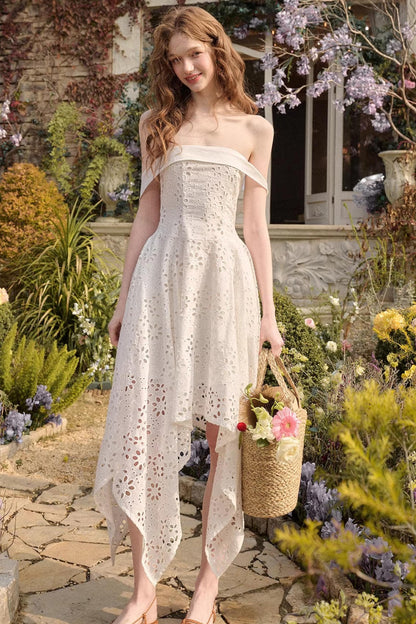 Milky Way Asymmetrical White Dress