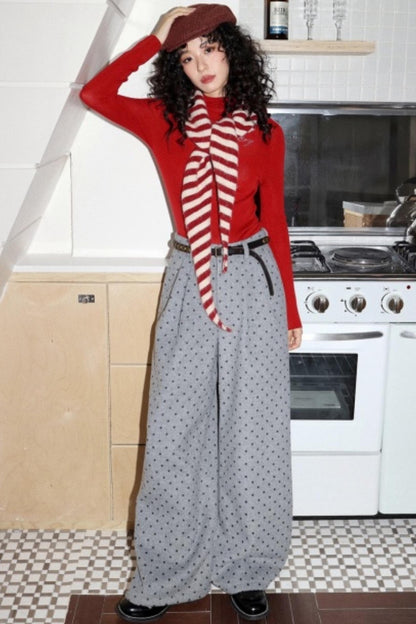 Polka Dot Woolen Pants