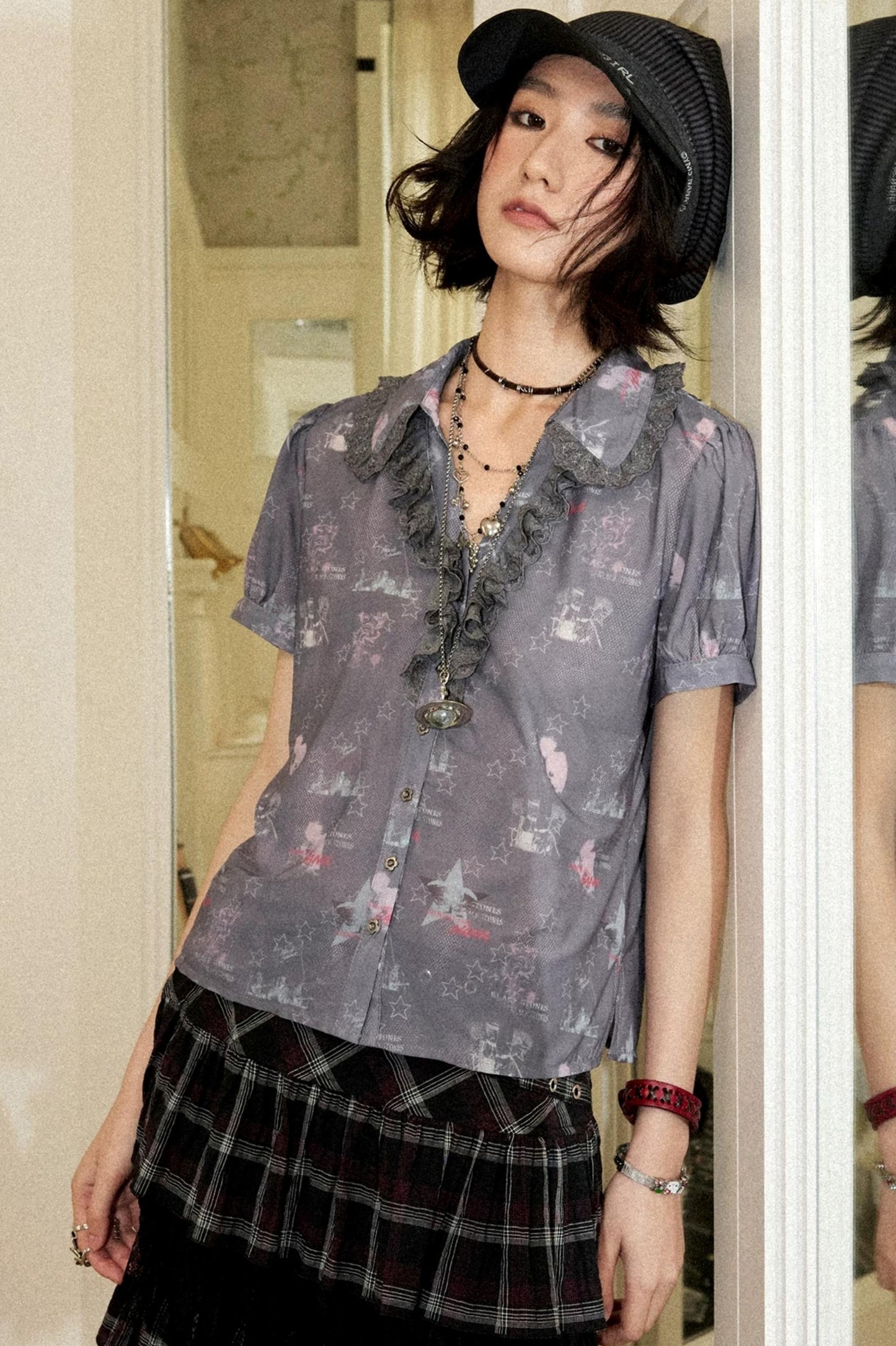 Vintage Lace Trim Blouse