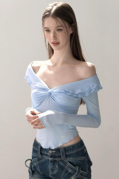 Ruffled One-Shoulder Top