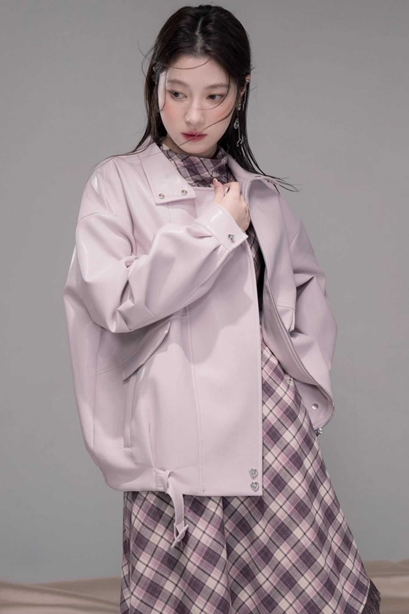 Rio Mist Purple Leather Jacket