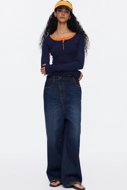 Lyocell Tencel Color-Blocked Sweater